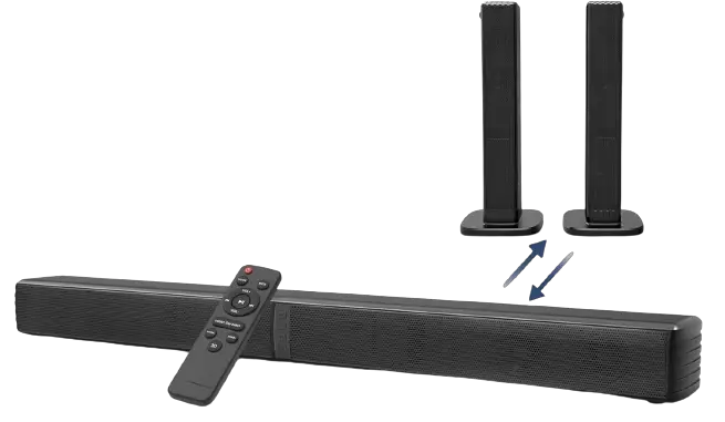 BT103 Bluetooth Sound Bars for TV with Dual Subwoofer