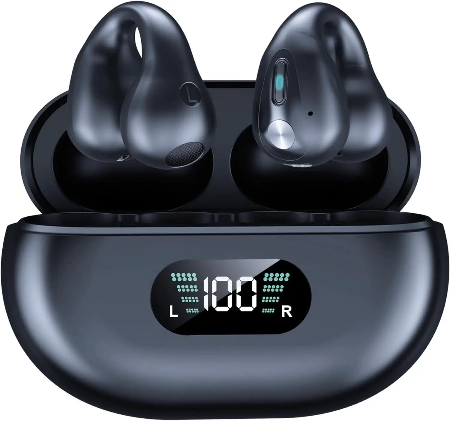 Hulaed Wireless Earbuds Mini Bone Conduction Headphones Waterproof Bluetooth Open Ear Earbuds Cycling Noise Canceling Sports Bluetooth
